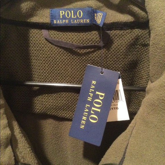 NWT Polo Ralph Lauren Olive Fleece Bomber Jacket - Picture 6 of 8